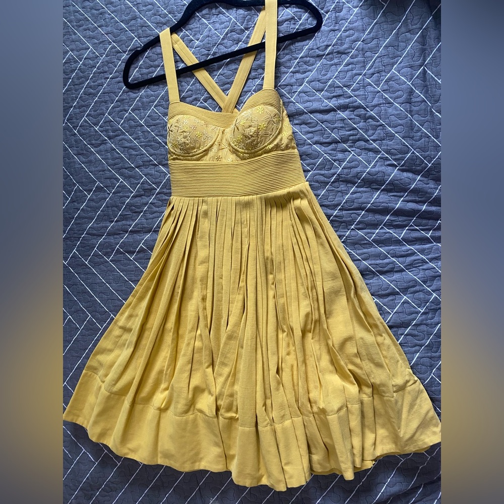 Anita Dongre Yellow Dress Anthropologie